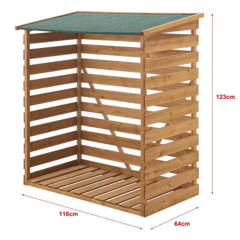 Schizzo in scala Legnaia da Esterno con Tetto Deposito Coperto per Legna da Ardere 123x116x64 cm [en.casa] 