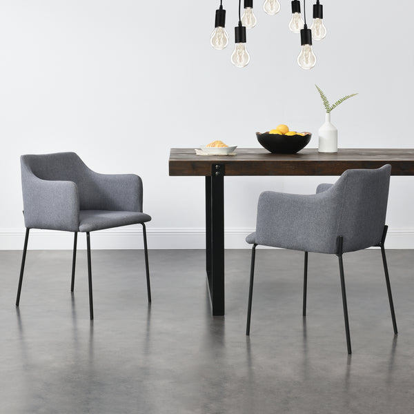 Poltrone imbottite Cracovia set da 2 grigio scuro [en.casa]