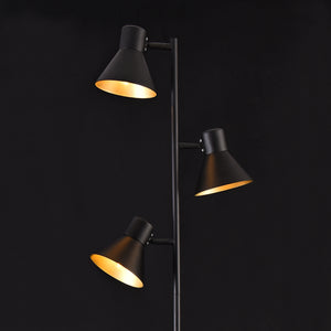 Lampada da terra Pinntorp 3 fiamme E27 Metallo Nero-Oro [lux.pro]