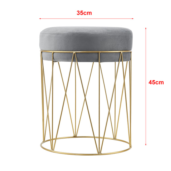 Sgabello basso 'Melsele' con Seduta Imbottita - Grigio [en.casa]