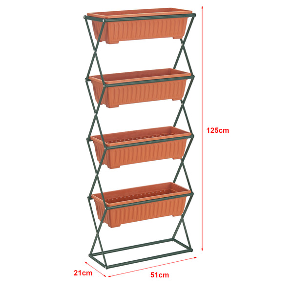 Orto verticale Veenendaal 51x21x125 cm a 4 livelli [en.casa]