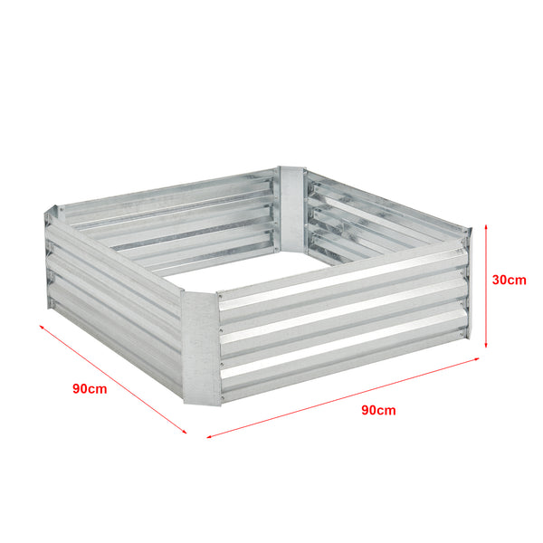 Aiola da giardino Barneveld 90x90x30cm Acciaio Argento [en.casa]