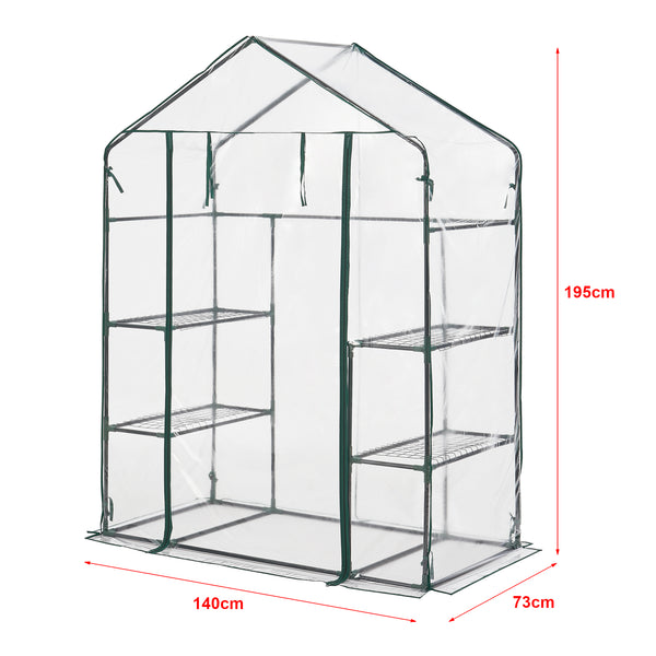 Serra da Giardino Hoorn a Forma di Casetta con Scaffali a 4 Ripiani [en.casa]