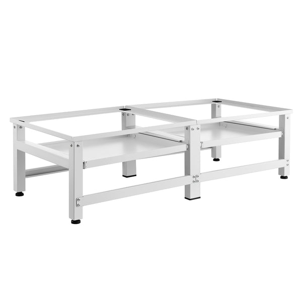 Base per lavatrice doppia Bothel con ripiani 150 kg Bianco [en.casa]