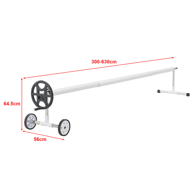 Schizzo in scala Avvolgitore Mobile 'Amorgo' per Telo da Piscina e Solare, Barra Telescopica Regolabile tra 300 - 630 cm [en.casa] 