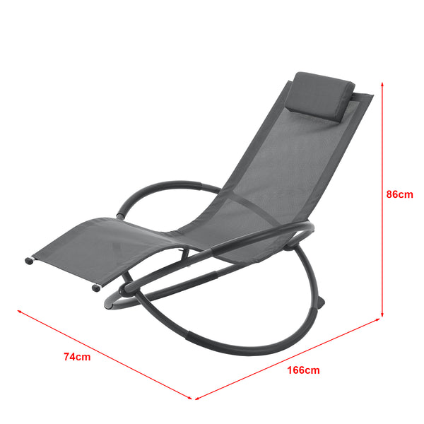 Lettino a dondolo Pulsano 150 kg Grigio scuro [en.casa]