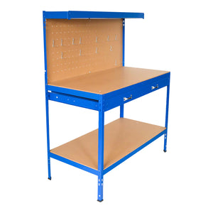 Banco da lavoro Berching struttura in acciaio 120x60x150cm Blu [in.tec]