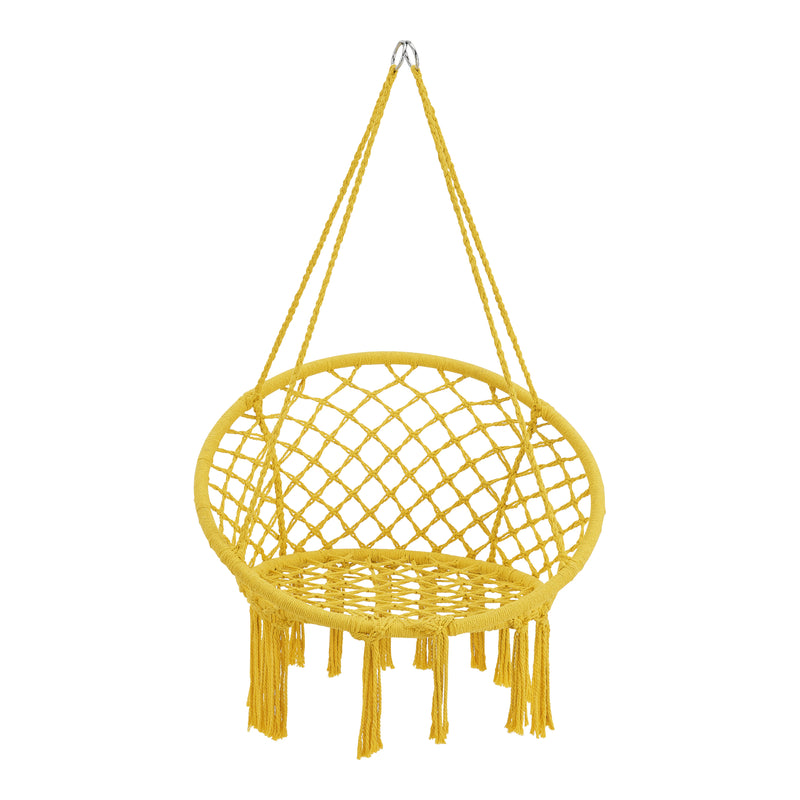 Schizzo in scala Poltrona Sospesa 'Jaina' per Interno / Esterno, Carico max. 120 kg - Giallo [en.casa.]