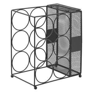 Portabottiglie Drangedal per 6 bottiglie con contenitore a griglia [en.casa]