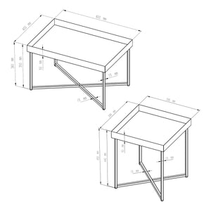 Set di tovagliette Heinola Tavolini da caffè set da 2 acciaio nero [en.casa]