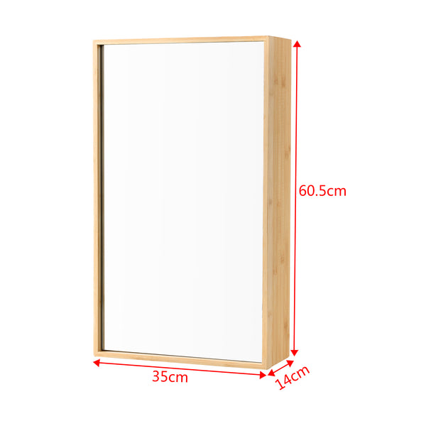 Specchiera Ikorfat 60,5 x 35 x 14 cm Bambù Naturale [en.casa]