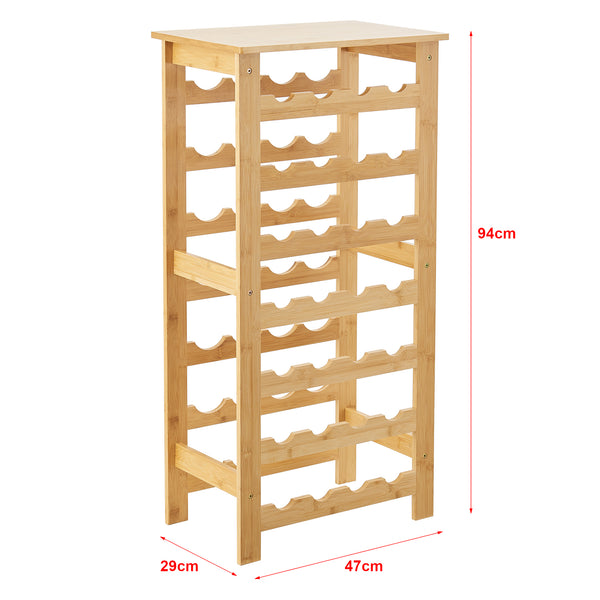 Portabottiglie Äänekoski 94x47x29 cm Bambù Naturale [en.casa]