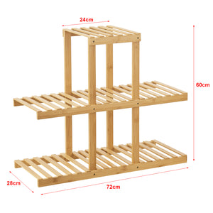 Scaffale Portapiante 'Halsua' a 3 Ripiani - Organizzatore Domestico Multiuso in Bambù [en.casa] 