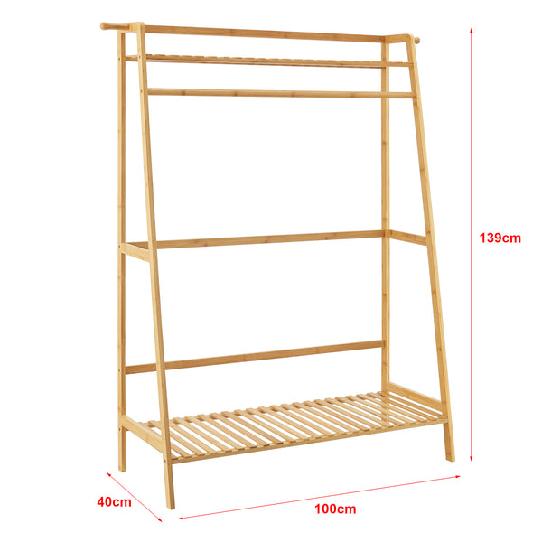 Stand Appendiabiti 'Föglö' Organizzatore Guardaroba in bambù [en.casa] 