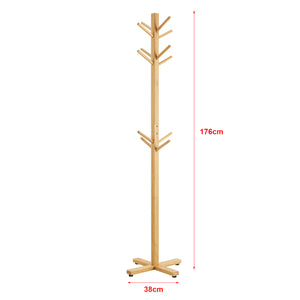 Appendiabiti Jämsä 176 x 38 x 38 cm 12 ganci Bambù Naturale [en.casa]