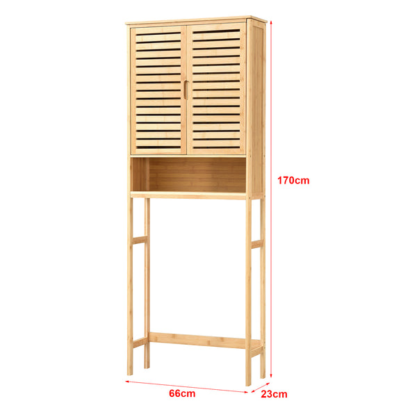 Mobile Contenitore Geta Scaffale Sopra WC 170 x 66 x 23 cm - Bambù Naturale [en.casa]