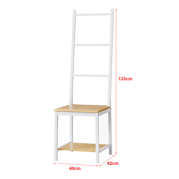 Valet da uomo Juuka 133x40x42 cm Sedia appendiabiti in bambù [en.casa]