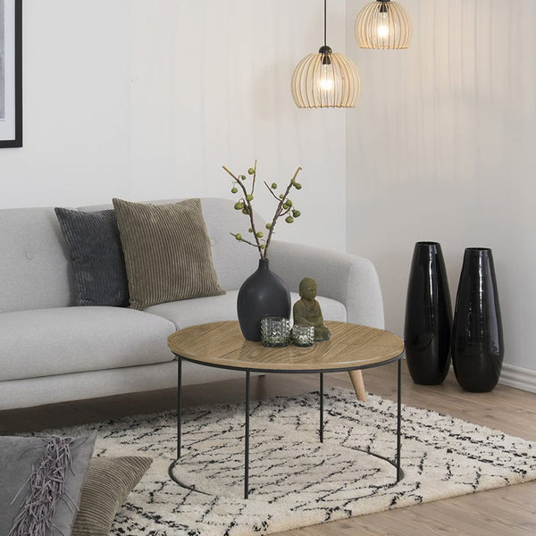 Tavolino Kuhmoinen 45 x Ø80 cm Nero [en.casa]