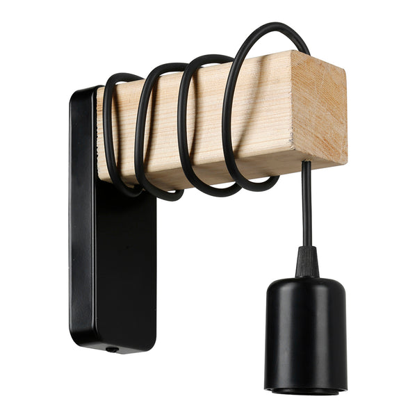 Lampada da Parete 'Chelmsford' Senza Paralume Applique in Metallo e Legno [lux.pro]