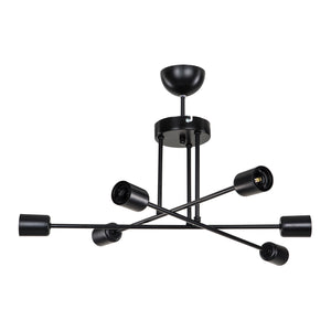 Plafoniera Derry 6xE27 Metallo Nero [lux.pro]