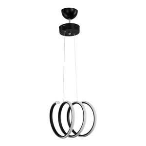 Lampada a Sospensione 'Dunfermline' con Illuminazione a LED - Lampadario a Spirale Orizzontale - Nero/Bianco [lux.pro]