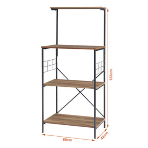 Libreria Billund con 4 ripiani 133 x 60 x 42 cm Nero / Effetto noce [en.casa]