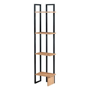 Scaffale Portaoggetti Bjergsted Mobile a Terra con 4 Ripiani  - Nero/Effetto Noce [en.casa]