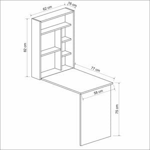 Tavolo pieghevole Greve Bianco / effetto noce [en.casa]