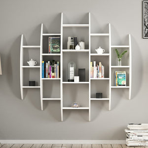 Mensola da parete Dianalund 147x146x29 cm Bianco [en.casa]