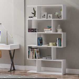 Libreria Hillerød con 5 scomparti Bianco [en.casa]