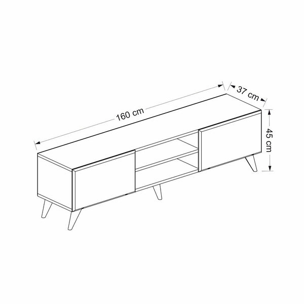 Mobile Basso Porta TV 'Grindsted' con Scomparti e Ante a Ribalta - Rovere / Antracite [en.casa]