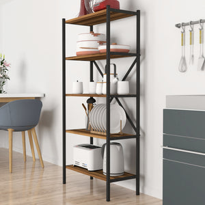 Scaffale da cucina Tomelilla 160x66x34 cm Noce/Antracite [en.casa]