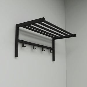 Appendiabiti da parete Tolga con ripiano per cappelli Nero [en.casa]