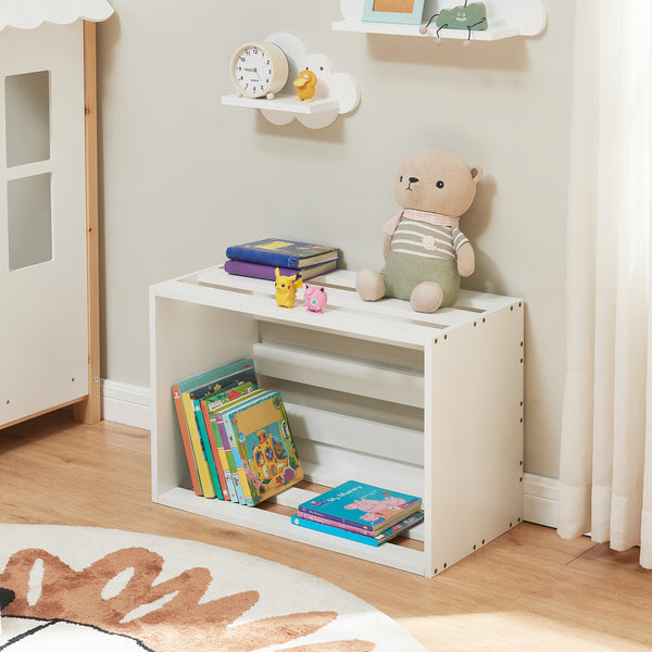 Tavolino Rønde 43x64x33 cm Bianco [en.casa]