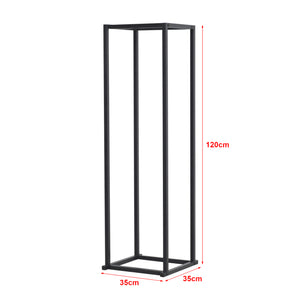 Portalegna Tibro in acciaio 35x35x120 cm nero [en.casa]