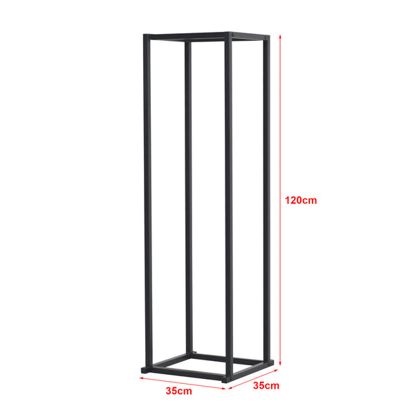 Portalegna Tibro in acciaio 35x35x120 cm nero [en.casa]