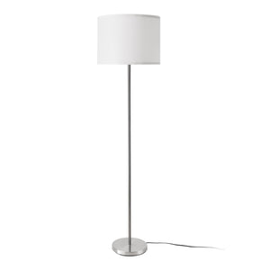 Lampada da Terra Tamworth con Paralume Cilindrico Bianco - lux.pro