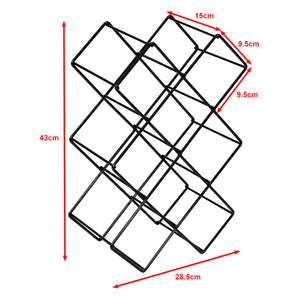 Portabottiglie da Tavolo 'Apremont' Cantinetta Autoportante per 8 Bottiglie di Vino Supporto in Metallo - Nero [en.casa] 