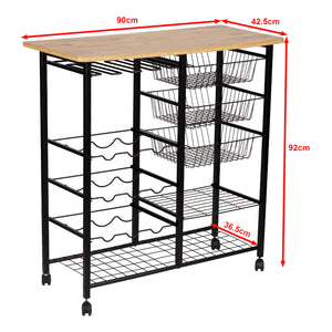 Carrello da servizio Rønnede Metallo Nero [en.casa]