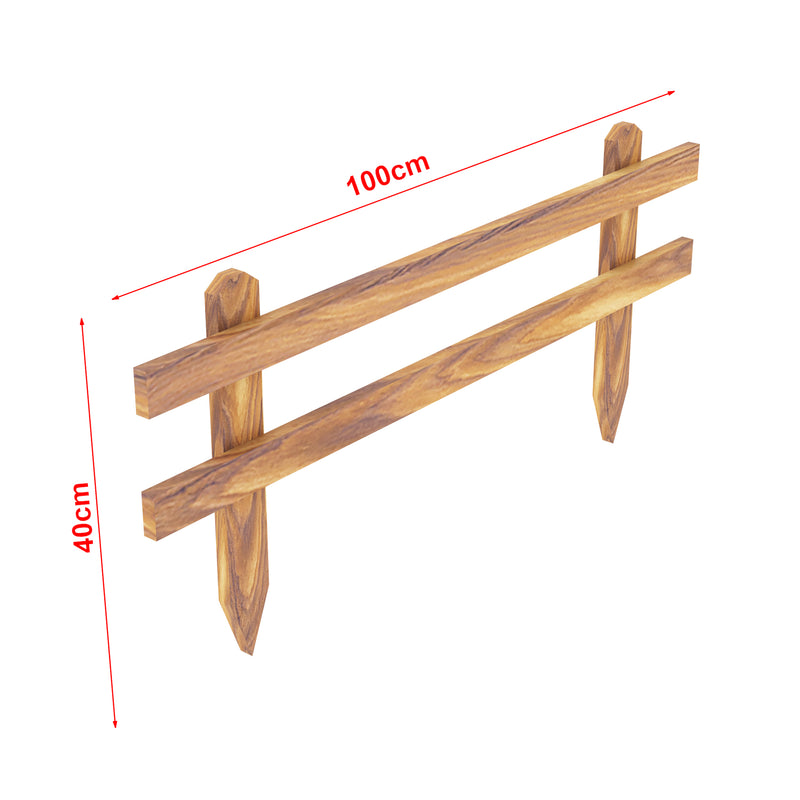 Schizzo in scala Bordure da Giardino 'Krölpa' in Set da 2 Pezzi Bordo per Aiuole Bordo per Prato in Legno di Pino 2x 100 cm - color Naturale [en.casa]