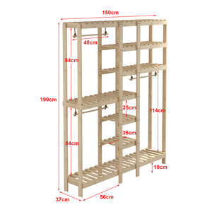 Appendiabiti Fjaler 190x150x37 cm Legno di pino [en.casa]