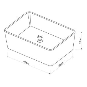 Lavabo da Appoggio Svendborg 13x40x30 cm Ceramica - Bianco [neu.haus] 