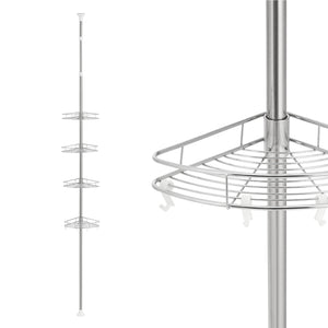 Scaffale Angolare Haapavesi per Doccia Organizzatore Telescopico in Acciaio Cromato [neu.haus] 