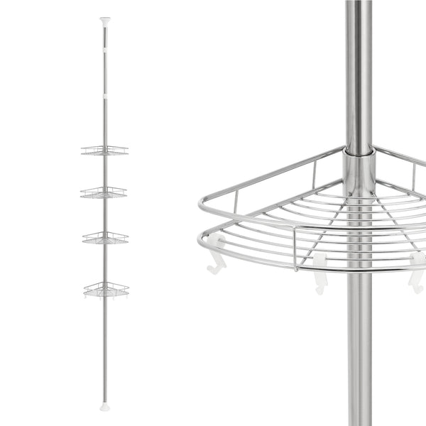 Scaffale Angolare Haapavesi per Doccia Organizzatore Telescopico in Acciaio Cromato [neu.haus] 