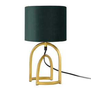 Lampada da Comodino Smethwick con Paralume Cilindrico Verde Scuro - lux.pro