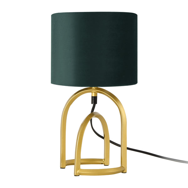 Lampada da Comodino Smethwick con Paralume Cilindrico Verde Scuro - lux.pro