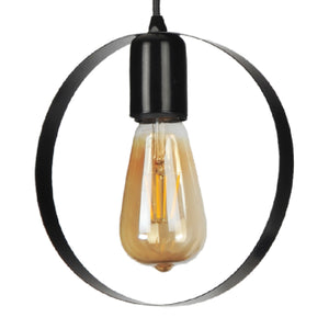 Lampada a Sospensione 'Cirencester' senza Paralume Lampada da Soffitto in Stile Industriale con Portalampada Pendente - Nero - lux.pro