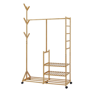 Appendiabiti su ruote Ikaalinen in bambù [en.casa]