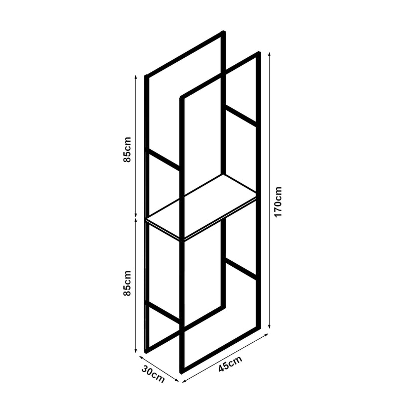 Schizzo in scala Mobile Portalegna Ulvila per Camino 170 x 45 x 30 cm Nero [en.casa] 