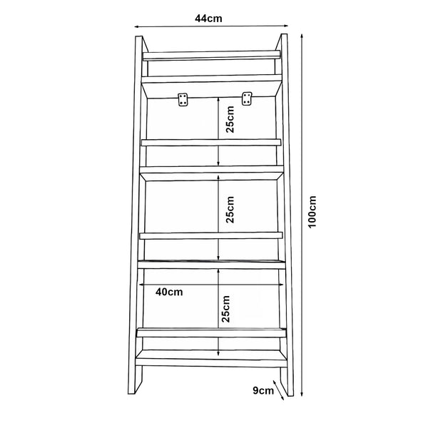 Scaffale da Parete Miehikkälä a 4 Ripiani con Barra Anticaduta 100 x 44 x 9 cm Legno di Pino Naturale [en.casa] 
